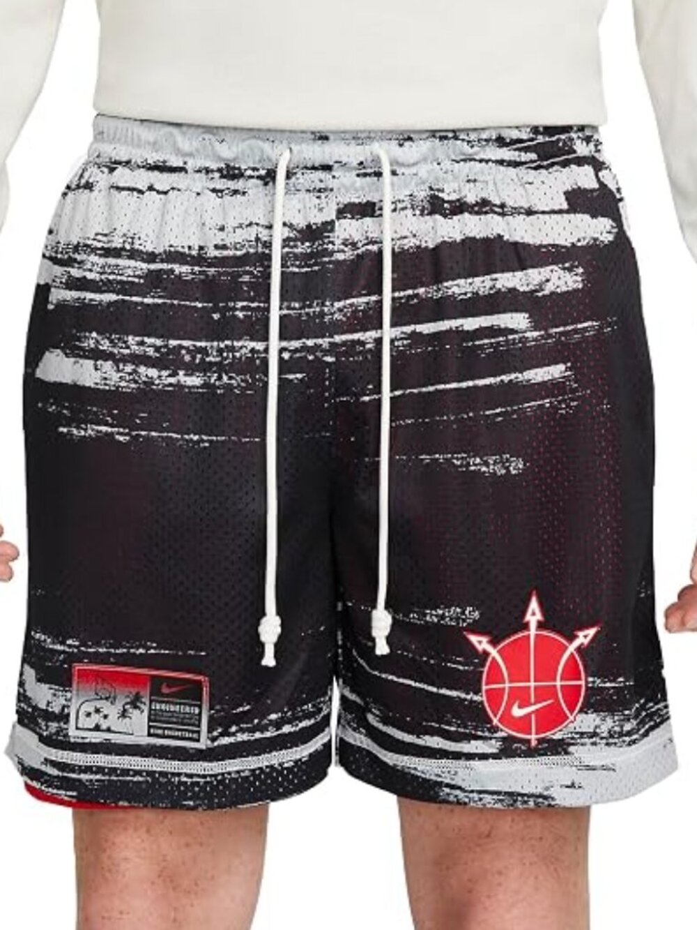 Nike Men's Size M Basketball Reversible Shorts Black Red White DV9607-010 NEW